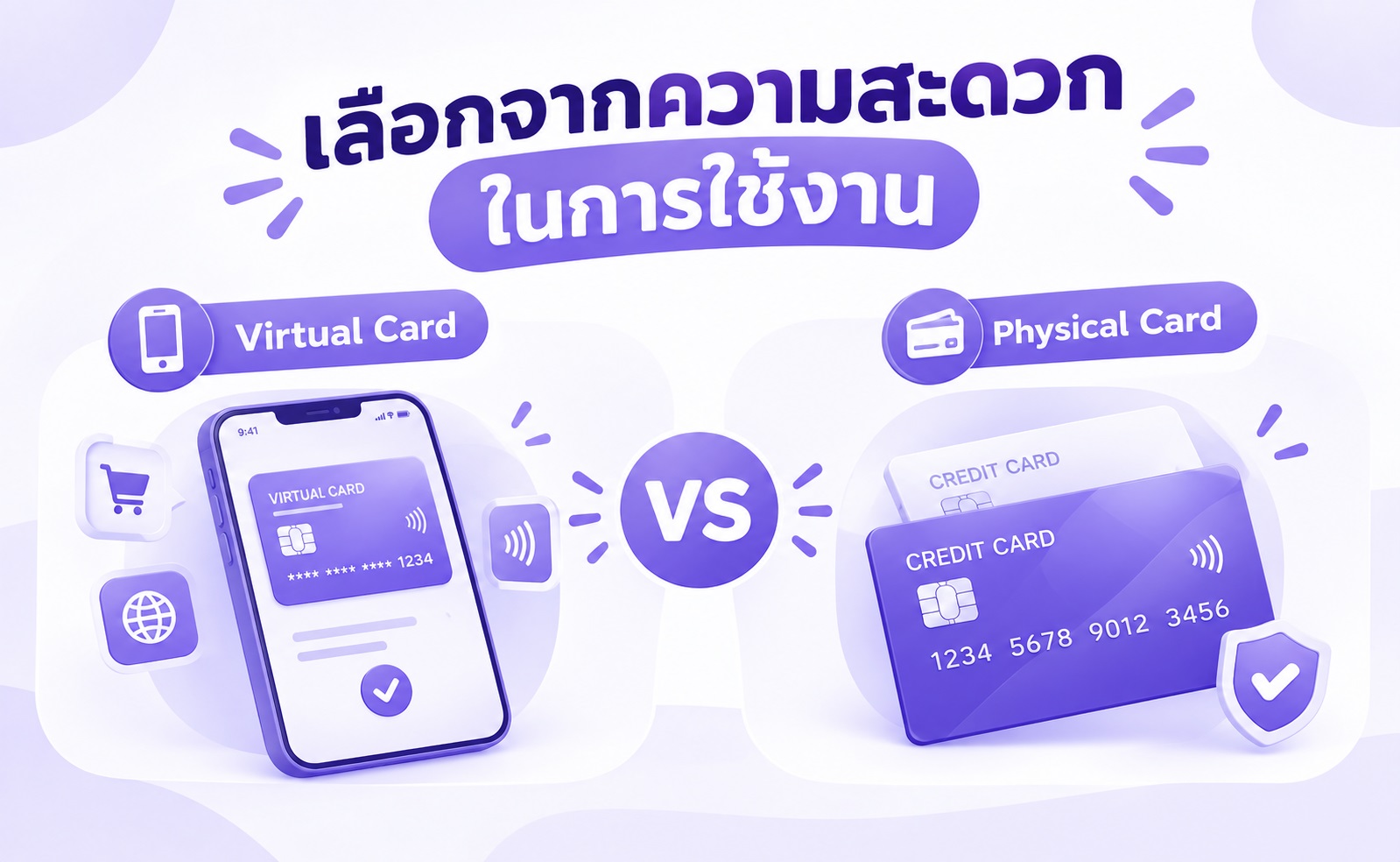 การเปรียบเทียบบัตรเครดิตดิจิทัลและบัตรเครดิตพลาสติกสำหรับการใช้งานในชีวิตประจำวัน