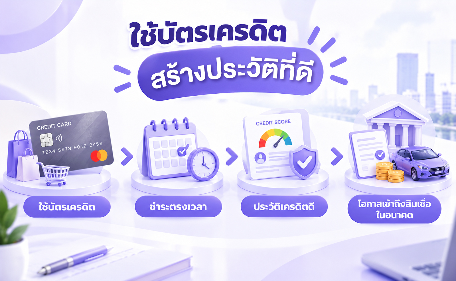 การใช้บัตรเครดิตอย่างมีวินัยเพื่อสร้างประวัติเครดิตและเครดิตบูโรที่ดี