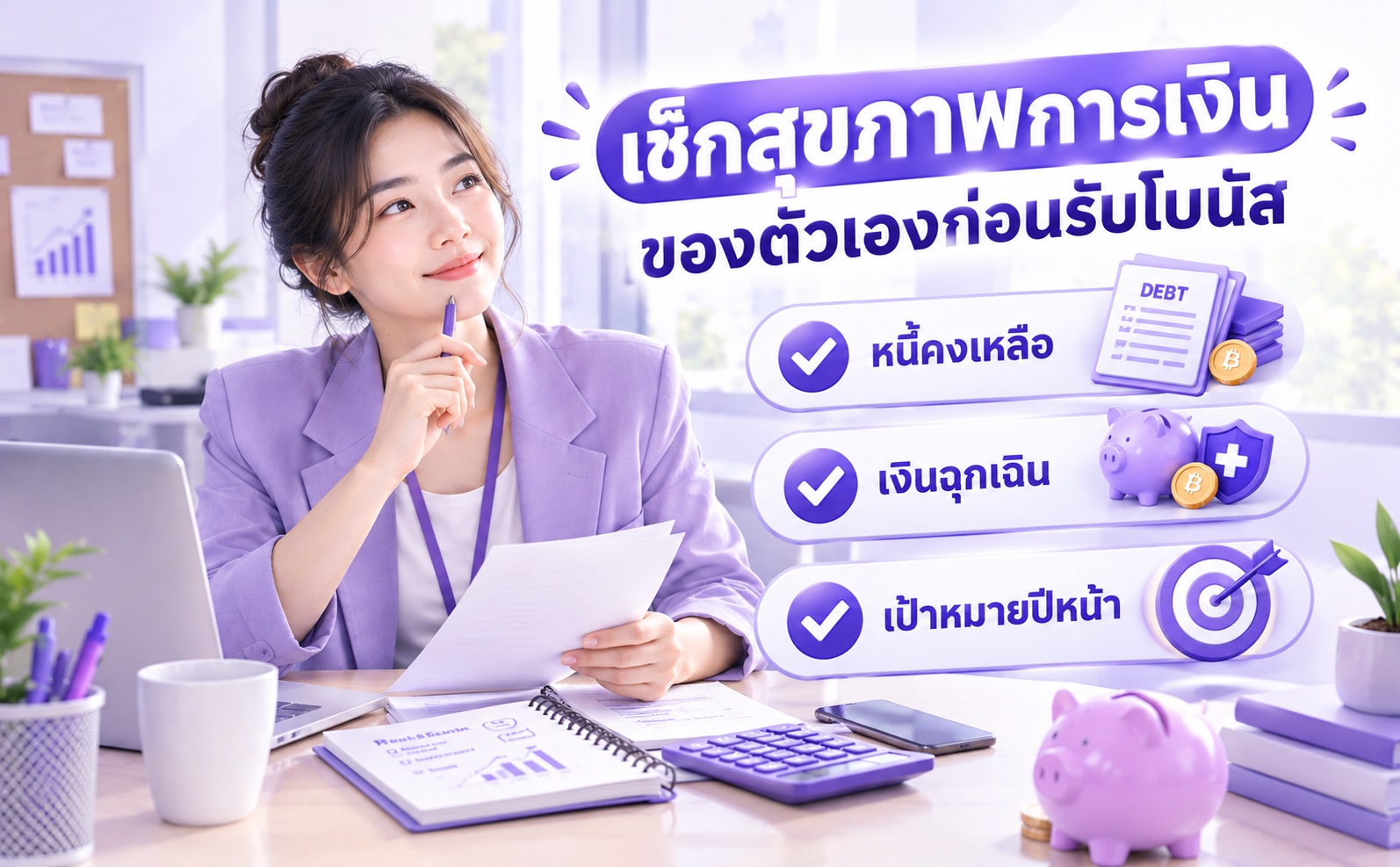 เช็กลิสต์ตรวจสอบสุขภาพการเงินก่อนรับโบนัส ทั้งหนี้ เงินสำรองฉุกเฉิน และเป้าหมายทางการเงิน
