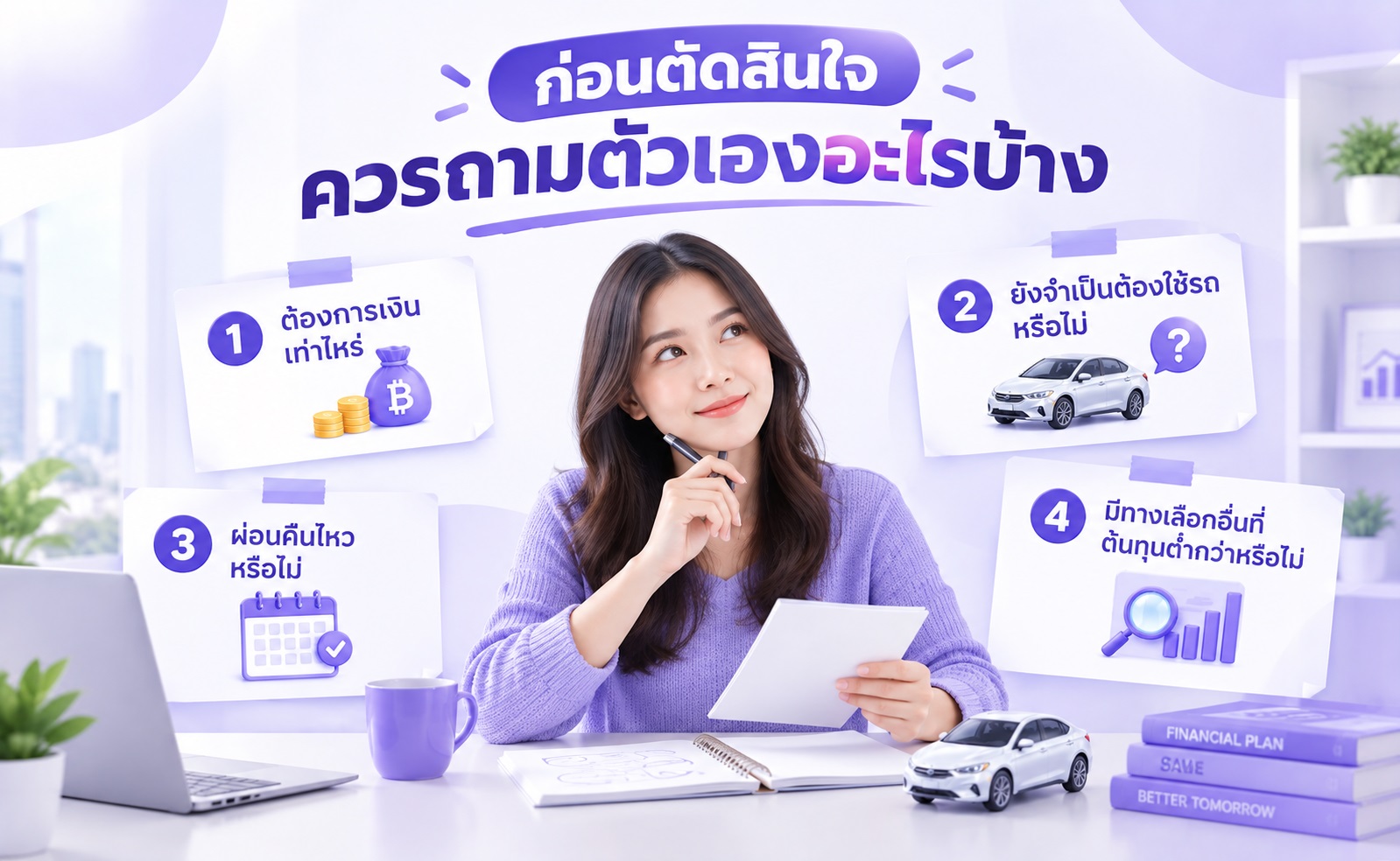 คำถามสำคัญที่ควรถามตนเองก่อนเลือกระหว่างจำนำเล่มรถและขายฝากรถ