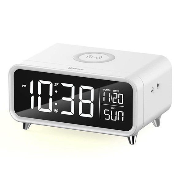 Rin Digital Clock Wireless Charger Plug in 4LED White : AEON Happy Rewards